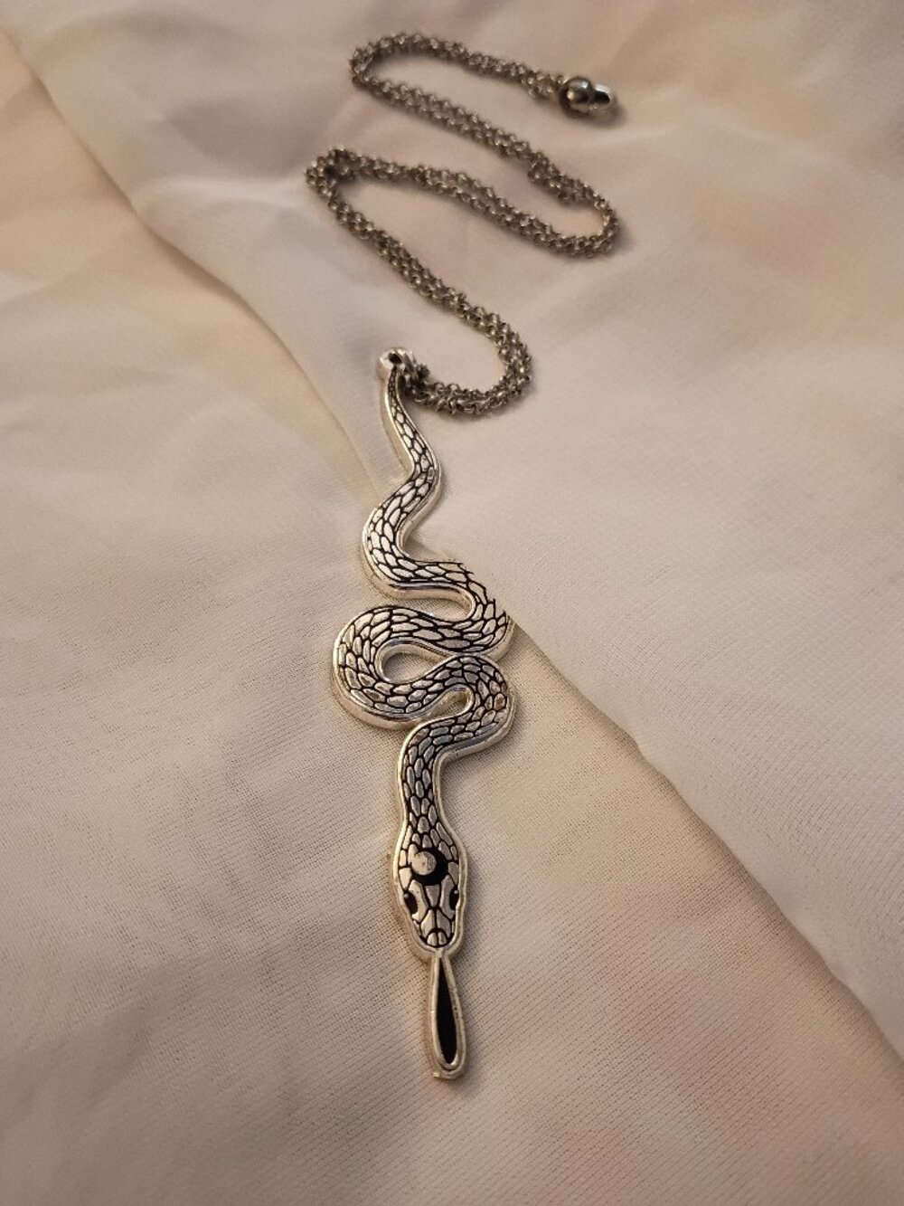 Nana Porcelain Silver Snake Necklace